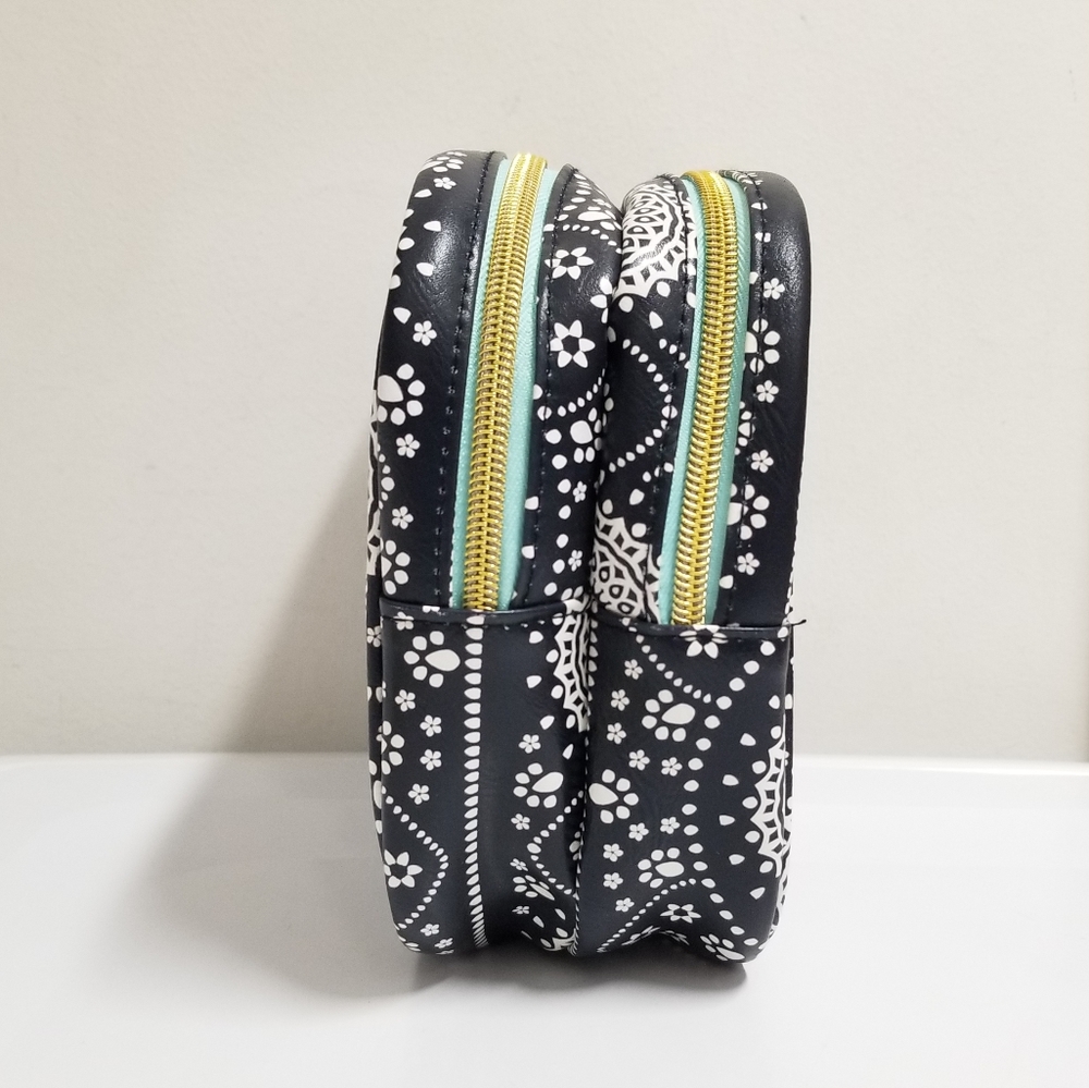 Sophia Joy Blue Paisley Double Sided Zip Top Travel Makeup Accessory Case NWT - Picture 7 of 11